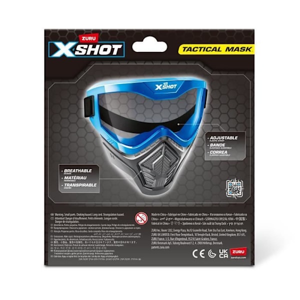 Tilbehør - ZURU - X-SHOT Excel Blå Maske - Justerbar Maske - Stilet Design - Indbygget Ventilation Flerfärgad