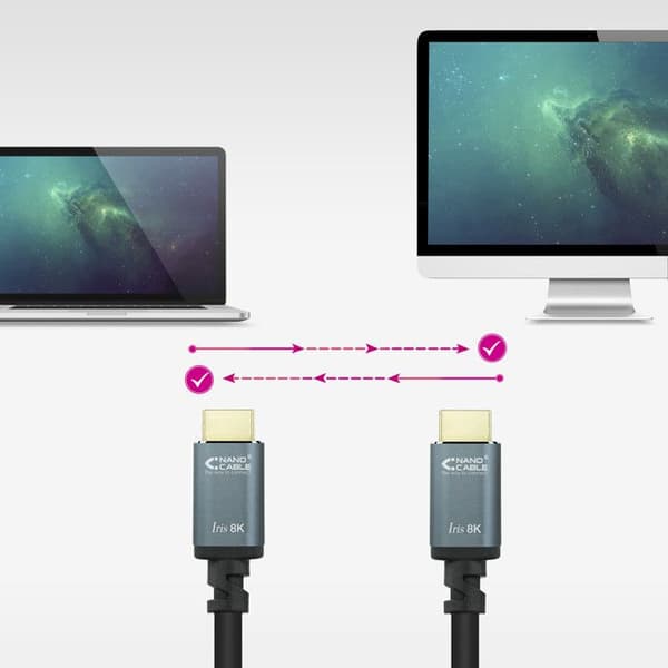NANOCABLE 10.15.8001 - HDMI 2.1 IRIS 8K -kaapeli, 1,0 m, musta