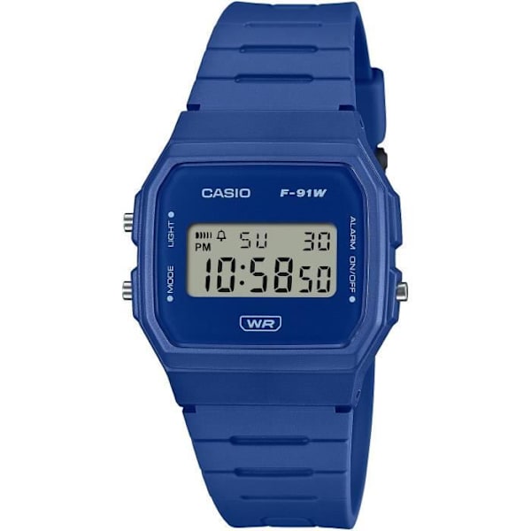 Klocka - Casio - F-91WB-2A1EF - Blå plastrem - Vattentät 3 bar - Stoppur - Larm Blå