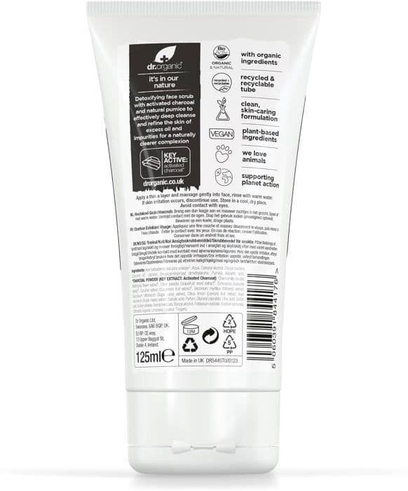 DR. ORGANIC - Ansigtssæbe med kul - fedtet hud 200 ml Sort