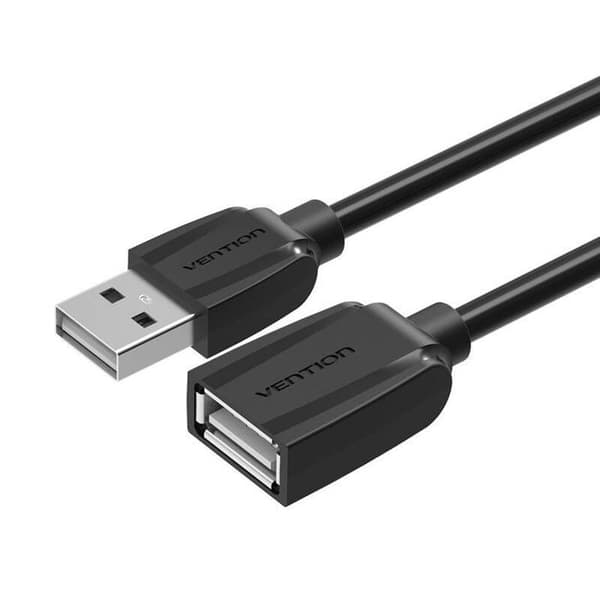 USB 2.0 forlængerkabel - Vention - VAS-A44-B500 - 5 m - Sort - Plug and Play