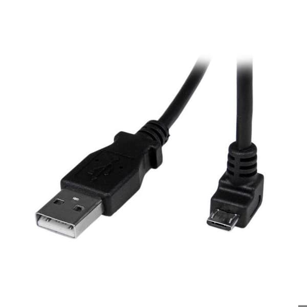 2m Micro USB kabel - STARTECH - A til Micro B vinklet 90° opad - Dobbelt skærmet - Begrænset livstidsgaranti