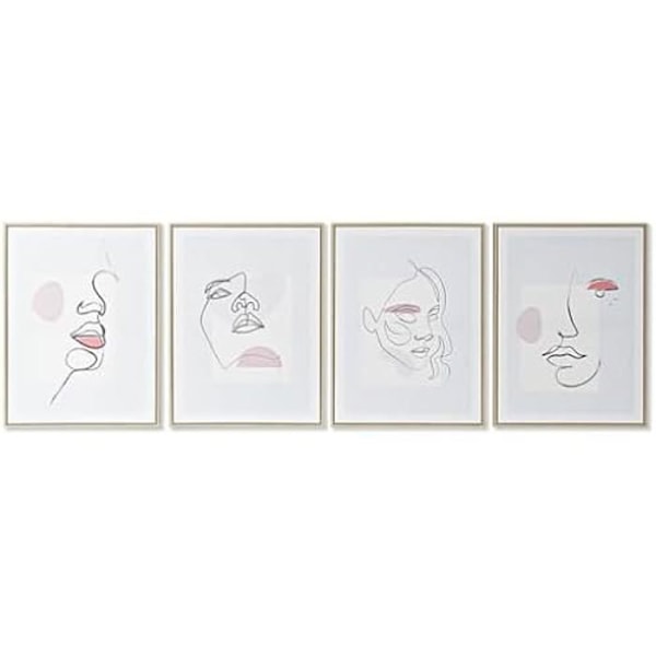 Målning - DKD HEMINNREDNING - Skandinavisk - Flerfärgad - 4 enheter - 60 cm x 45 cm mångfärgad