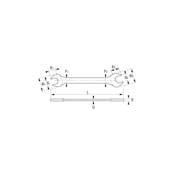 Dobbeltgaflens nøgle - IRIMO - 30x32 mm - Højtydende stållegeme - Mat finish - Hårdhed 42-50 HRc