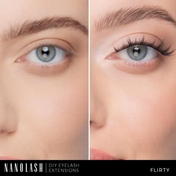 Falske vipper - Nanolash - FLIRTY - 36 klaser - Sort - Til selvpåføring Sort