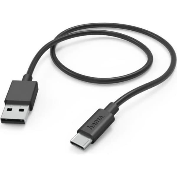 USB-kaapeli - HAMA - 00201594 - 1 m - USB 2.0 - USB A -> USB C - Musta