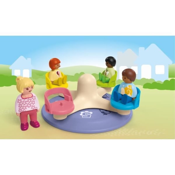 PLAYMOBIL Junior 71701 Lapset ja kääntöportti, Sisältää neljä hahmoa ja kääntöportin, 1-vuotiaasta alkaen Flerfärgad