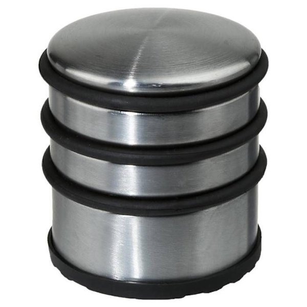 Stoppdörr - Metall - O7xH7,4cm - Grå Färg - Konisk form - Halkfri beläggning Grå