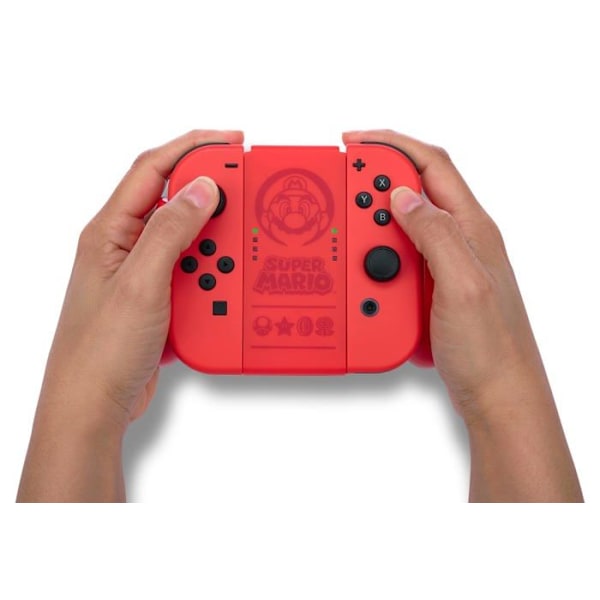 Powera videospelskontroller - NSAC0058-02 - Bekvämt Joy-Con-grepp för Nintendo Switch, Super Mario, röd