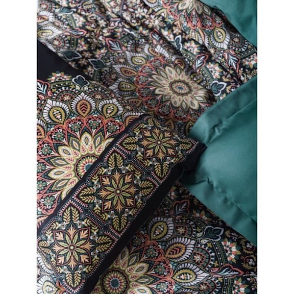 Sengetøj - 1 dynebetræk 220 x 240 cm + 2 pudevårdsbetræk 60 x 60 cm - Satinert 100% bomuld - Essence Bensin