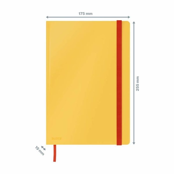 Leitz Notebook - 44820019 - Komplet 44710025 Notebook 80 ark A4 Quadrille Rød
