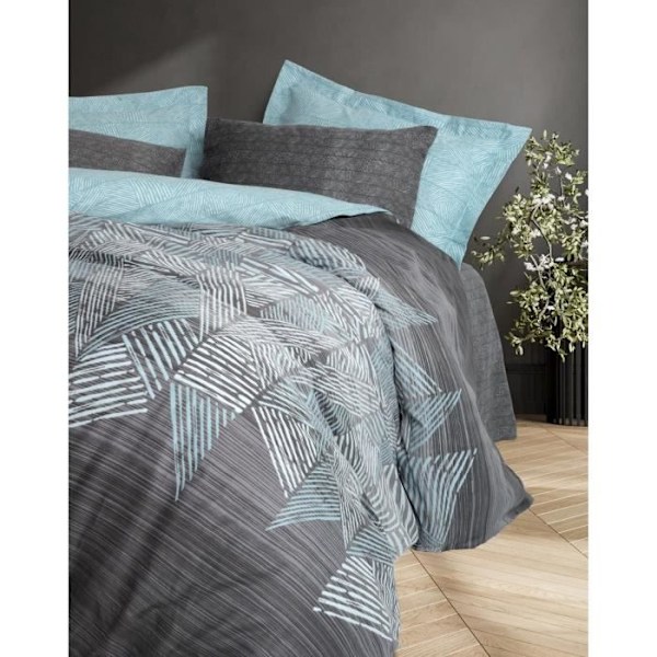 Sängkläder - 1 påslakan 220 x 240 cm + 2 örngott 60 x 60 cm - 100% renforcerad bomull - Antracit Kolgrå