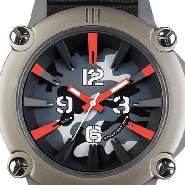 Herreur - Ene Montres - UE72395 - Sort camouflage nylonrem - Analog Quartz
