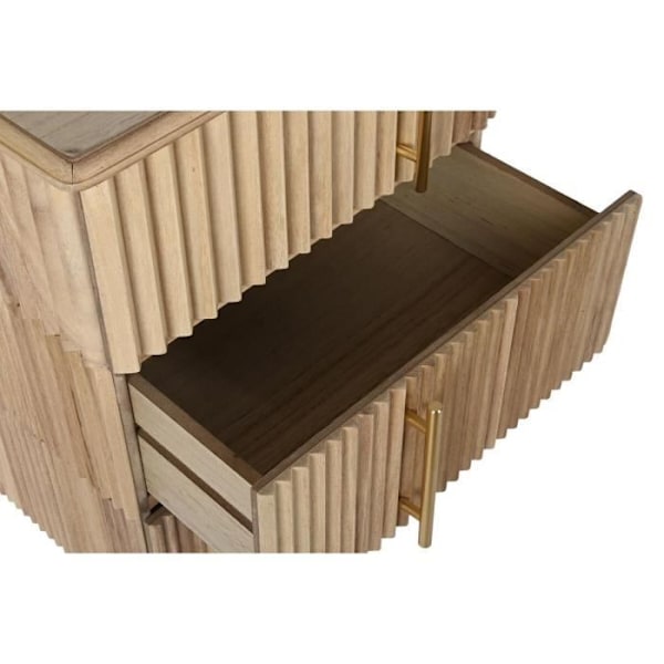 Sengebord - Mærke - Model - Guld - Lysebrun - MDF træ