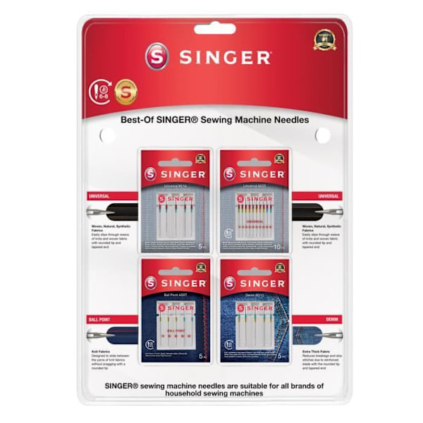 Nålspel - SINGER - 250088002 - Storlek 70/80/90 - 25 stycken - Färg Nero Nero