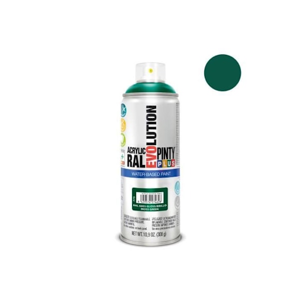 Sprayfärg - GENERIC - Pintyplus Evolution - 520cc - Moss Green - Vattenbaserad Moss grön