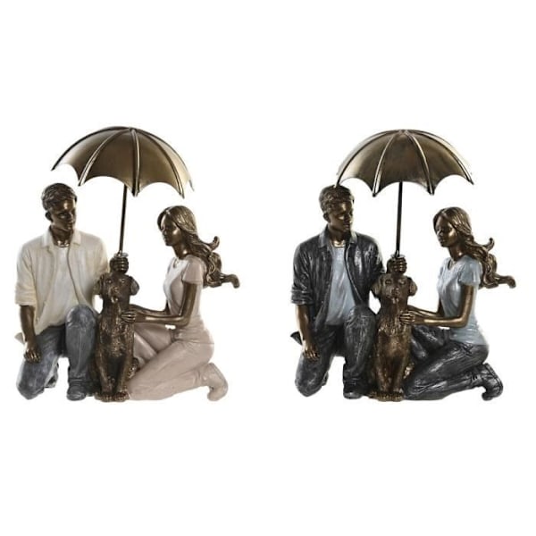 dekorativ figur 15,5 x 8,5 x 14,5 cm 15,5 x 8,5 x 19 cm flerfarvet par (2 enheder)