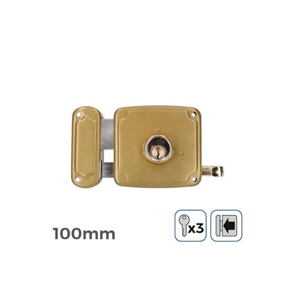 Vasen lukko - YLEINEN - 100 mm - 3 avainta mukana - Valkoinen