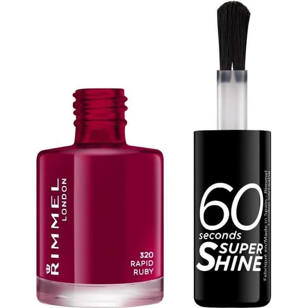 RIMMEL kynsilakka 60 Seconds Super Shine - 320 Rapid Ruby Rød
