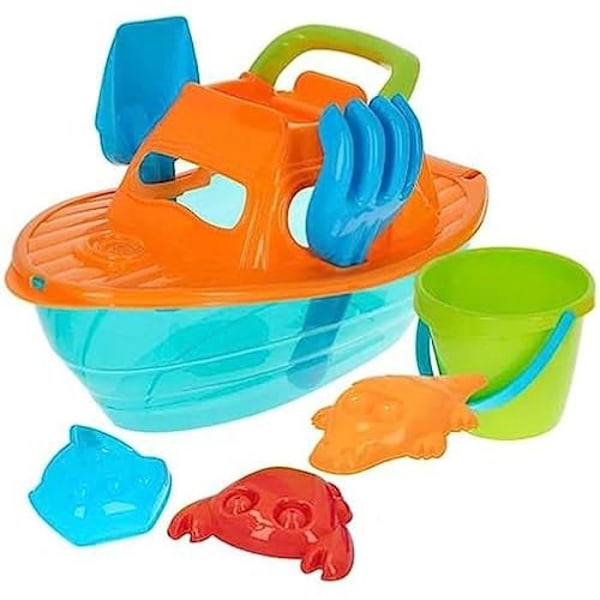 Rannalelut - COLORBABY - 49263 - 14 cm rantalippu - Jachtti lisävarusteineen - Monivärinen