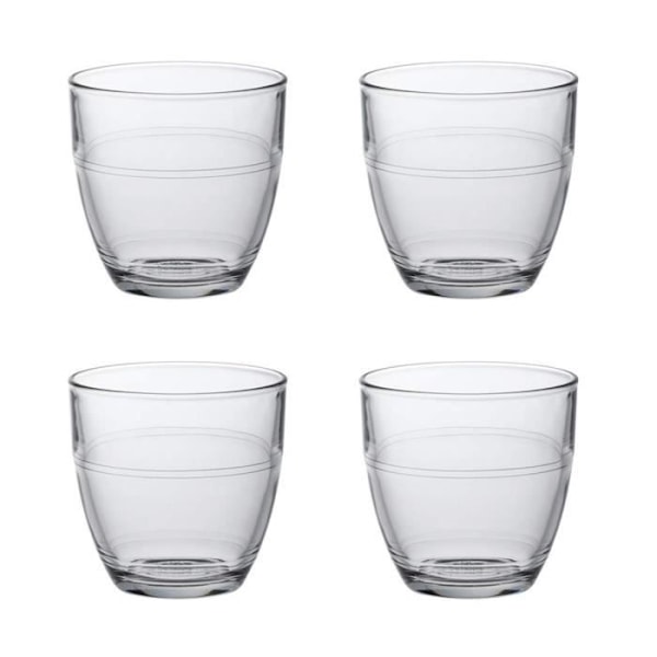 Verres Gigogne - DURALEX - 4 kpl - Matala muoto - 16 cl - Lasi