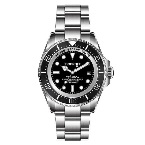 Klocka - Bobroff - Man - Automatisk - Silverfärgad - 44 mm - Rostfritt stål Silver