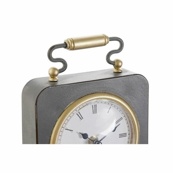 bordsklocka 14,5 x 5 x 21 cm silver svart pvc metall (2 enheter)