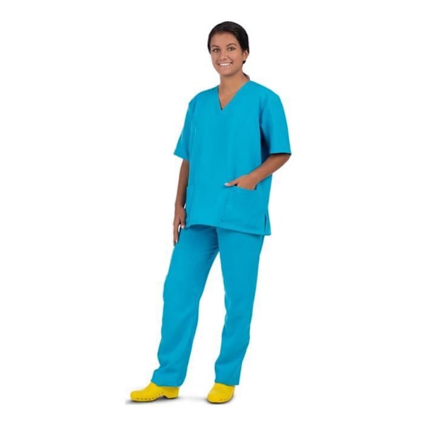 Sjuksköterskeuniform - Ej specificerad - Blå uniform - Kvinna - Vuxen - Flerfärgad Flerfärgad XL