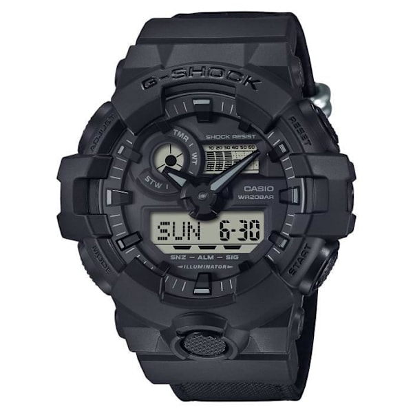 Casio Ur - Mænd - GA-700BCE-1AER - Vandtæt 20 Atm - Sort Stofrem Svart