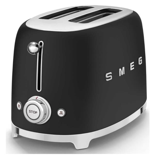 Brødrister - SMEG - TSF01BLMEU - Mat Sort - 950 Watt - 2 Skiver Mat sort