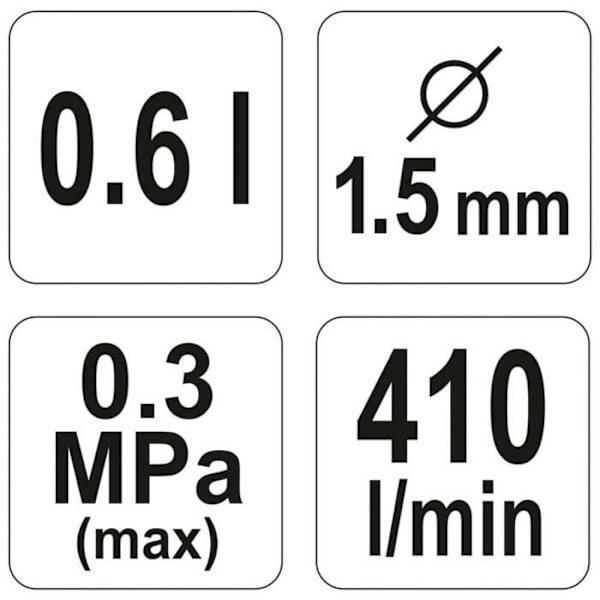 YATO Suihkupistooli 600 ml säiliöllä 1,5 mm