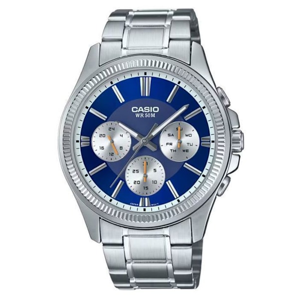 Casio - Herrklocka blå urtavla med datum - WR 50 meter