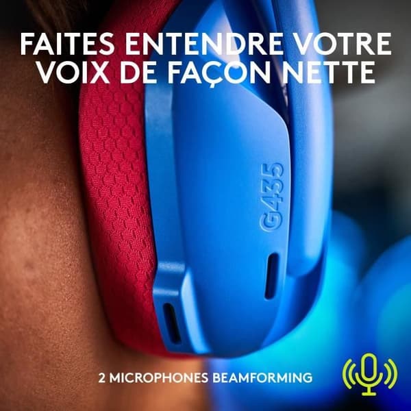Gaming headset - Trådløs - Logitech G - G435 Lightspeed - Blå