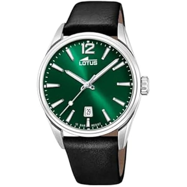LOTUS Analog kvartsklocka för män med läderarmband 18693/4 Svart