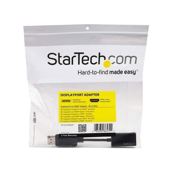 DisplayPort - HDMI - STARTECH.COM - Ultra HD 4K 60 Hz - M/N - Musta