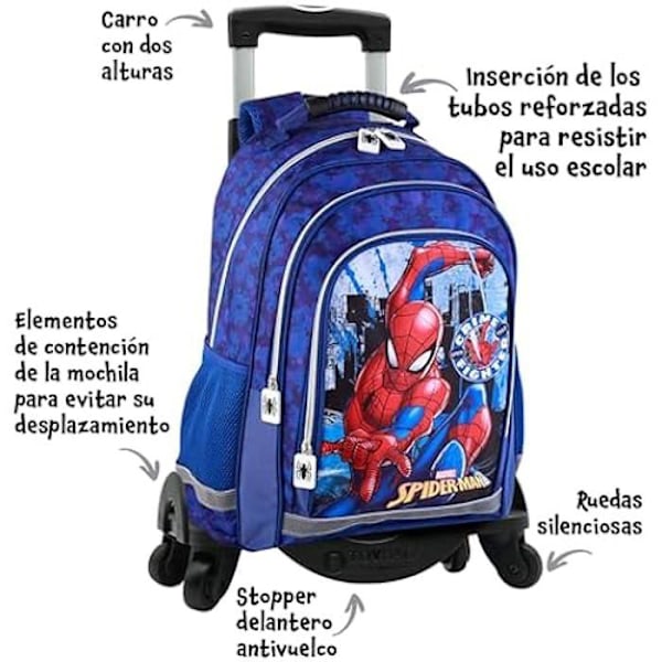 Reppu - LELULAUKUT - Spiderman - Kaksiosasto - 41,5 x 30 x 17 cm - Sekalaiset lapset Svart