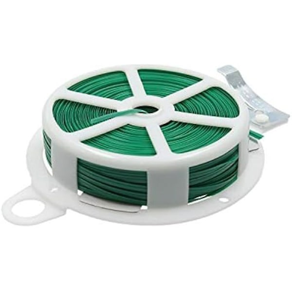 Plasticiseret wire - FERRESTOCK - 100 m spole - Modstandsdygtig over for elementerne - Grøn farve - Multifunktionel