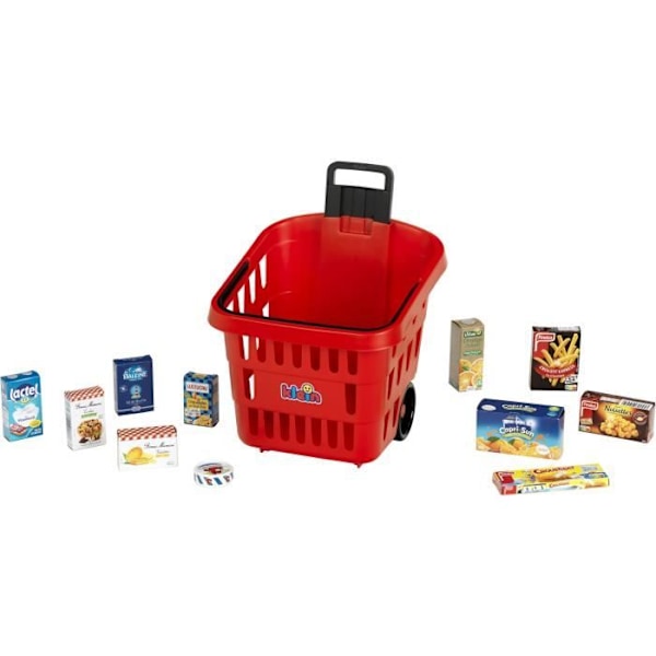 Shoppingvogn med hjul fyldt med My Market - KLEIN - 7256 - Fra 2 år röd svart