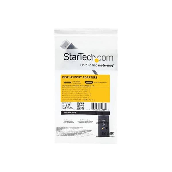 STARTECH.COM Aktiv DisplayPort 1,2 til HDMI 4K-adapter til desktop eller bærbar computer, der er kompatibel med DP