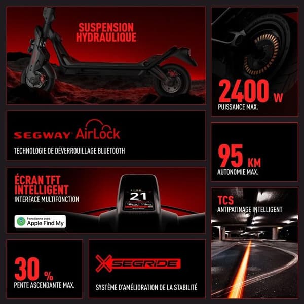 Segway SuperScooter GT3 E sähköpotkul Sama Grå og sort