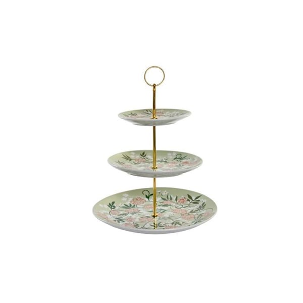 Metallinen ja posliininen hedelmäkori DKD Home Decor grön/beige metall