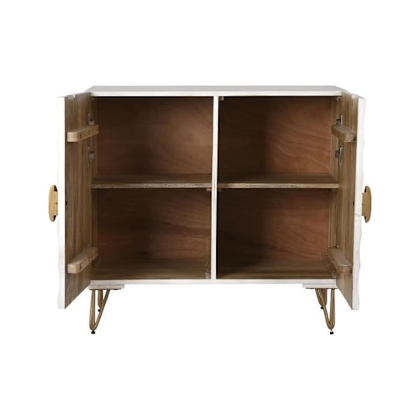 guld skænk hvid metal mango træ (81 x 45 x 75 cm)