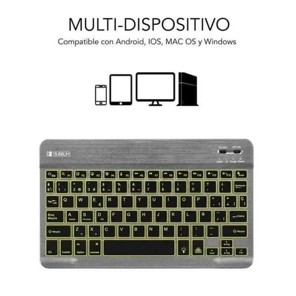 Bluetooth-näppäimistö - SUBBLIM - Espanja QWERTY - Monivärinen - Langaton - Tablettituki