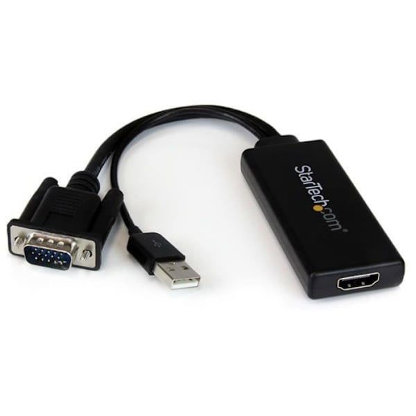 VGA-HDMI-sovitin - STARTECH.COM - 1080p - Ääni - USB-virta - Musta