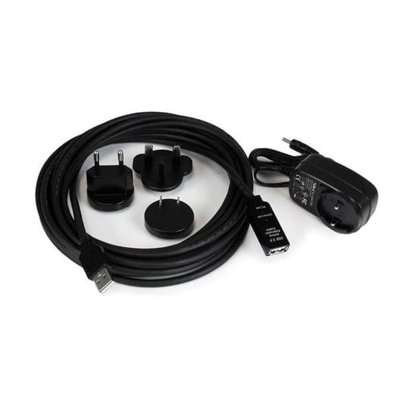 Aktivt USB 2.0 forlængerkabel - STARTECH - 5 m - Sort