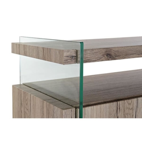 naturlig skænk mdf hærdet glas (120 x 44 x 120 cm)