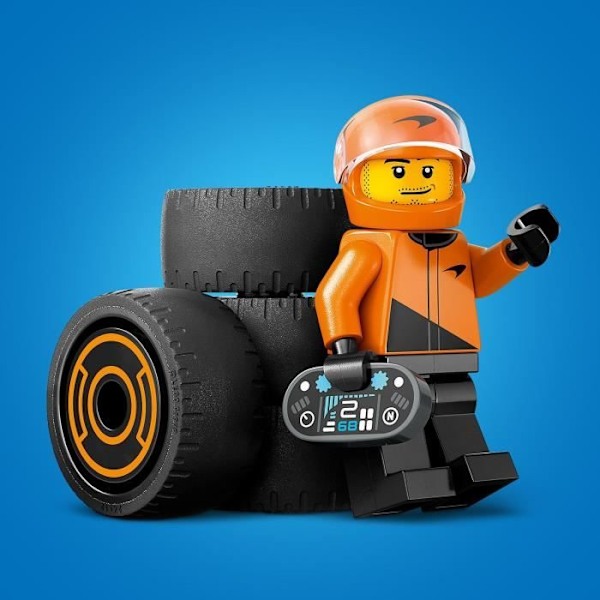 LEGO City 60442 McLaren racingbil med F1-förare - leksak för pojkar från 6 år och uppåt Svart, Orange