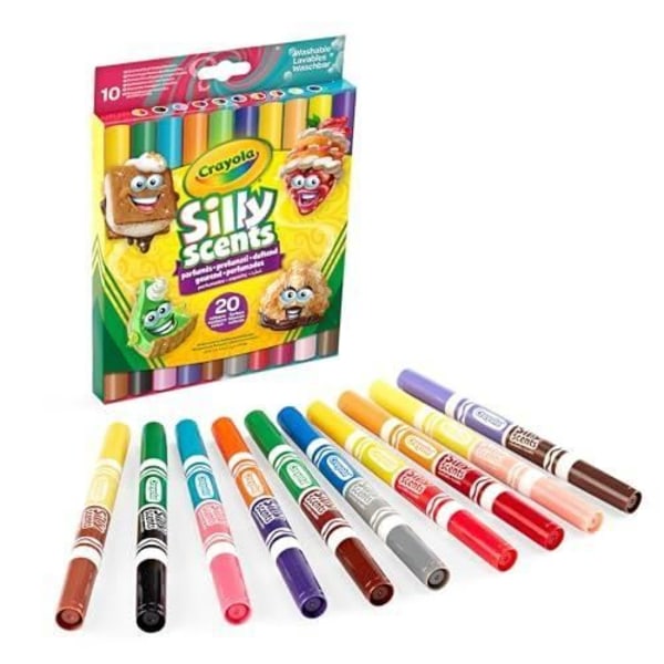 Vaskbare Duftmarkører - CRAYOLA - SILLY SCENTS - 10 Markører - Dobbel Spids Maxi - 20 Dufte 20 olika dofter