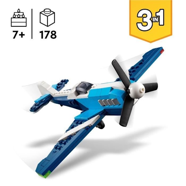LEGO Creator 31160 3-i-1 fly: racerflyet - Byggespil fra 7 år Flerfärgad