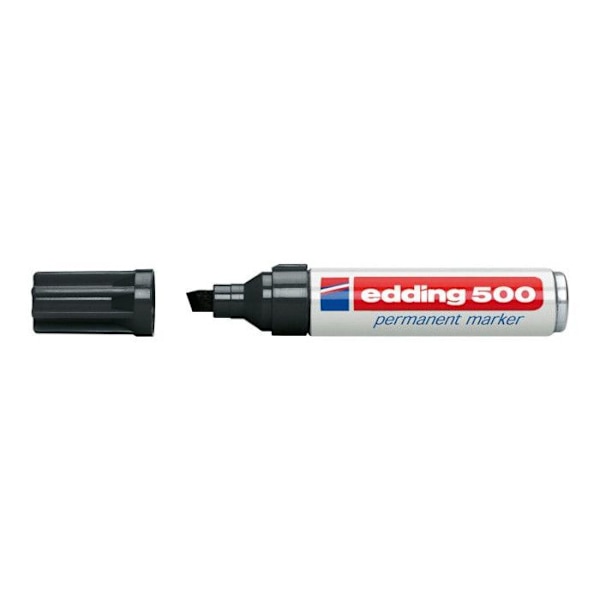 Permanent marker - EDDING - 500 - Chisel tip - Black - Indelible Svart